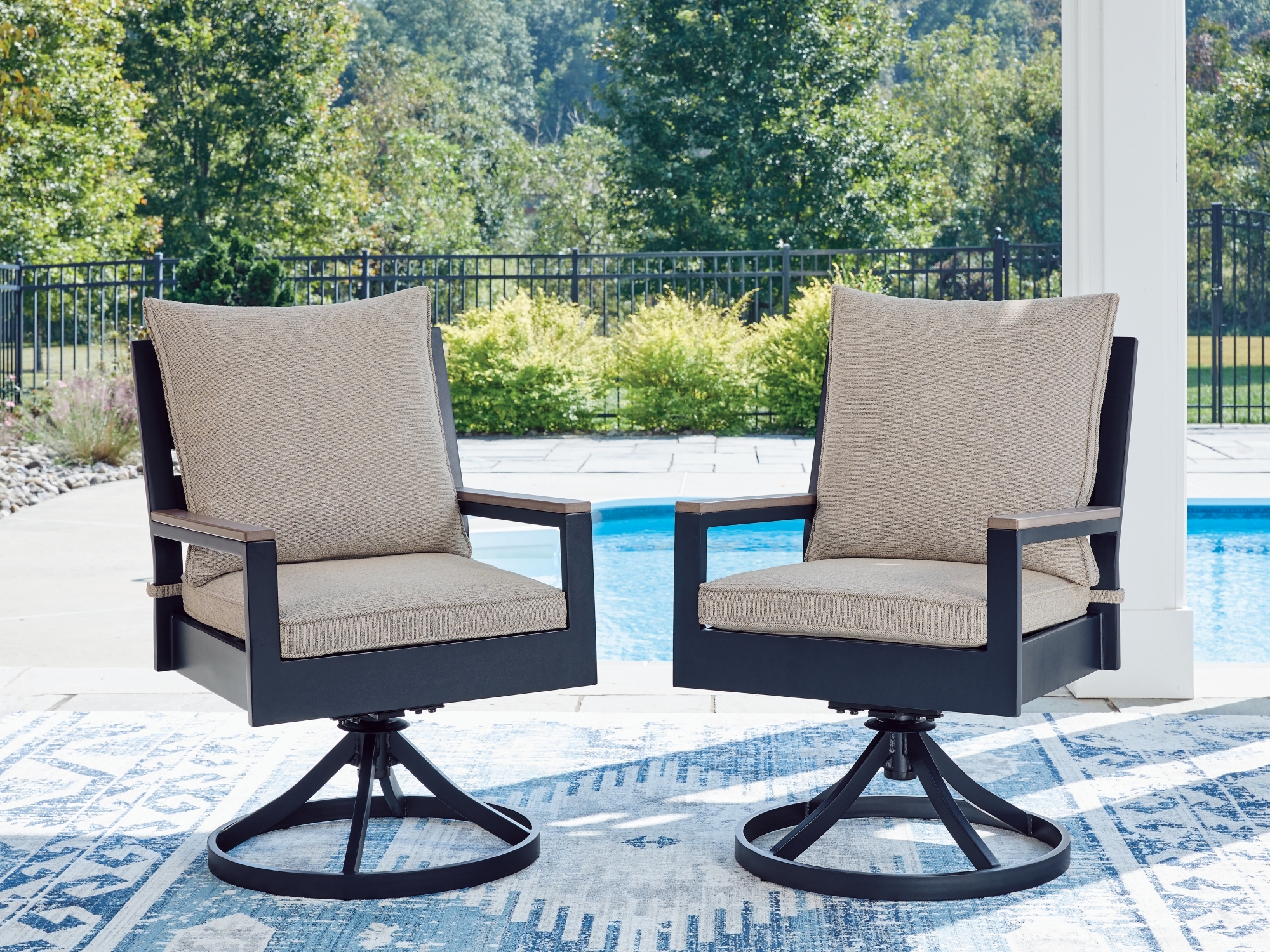 Swivel Chair W/ Cushion (Set Of 2)