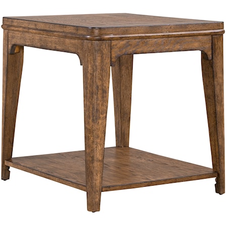 Rustic End Table with Lower Shelf