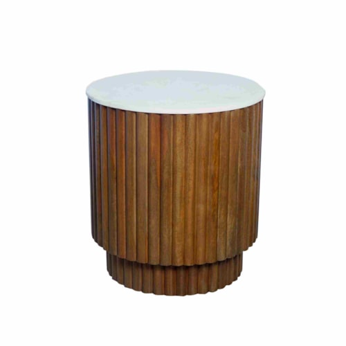Contemporary Round Marble End Table