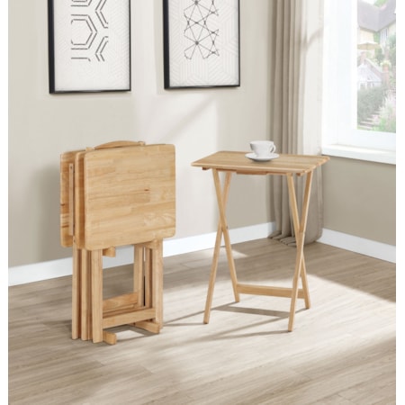 Donna 4-piece TV Tray Table Set w/ Stand