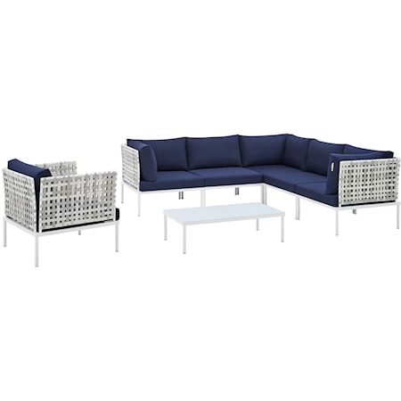 Outdoor 7-Piece Aluminum Sectional Sofa Set