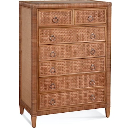 Naples Seven Drawer Rattan Chest