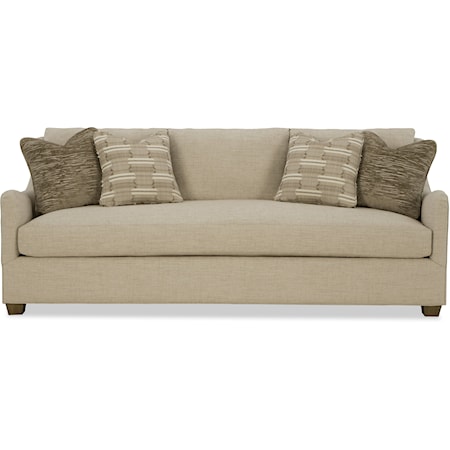 Transitional Bench Sofa with English Arms