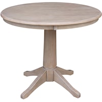 36'' Pedestal Table in Taupe Gray