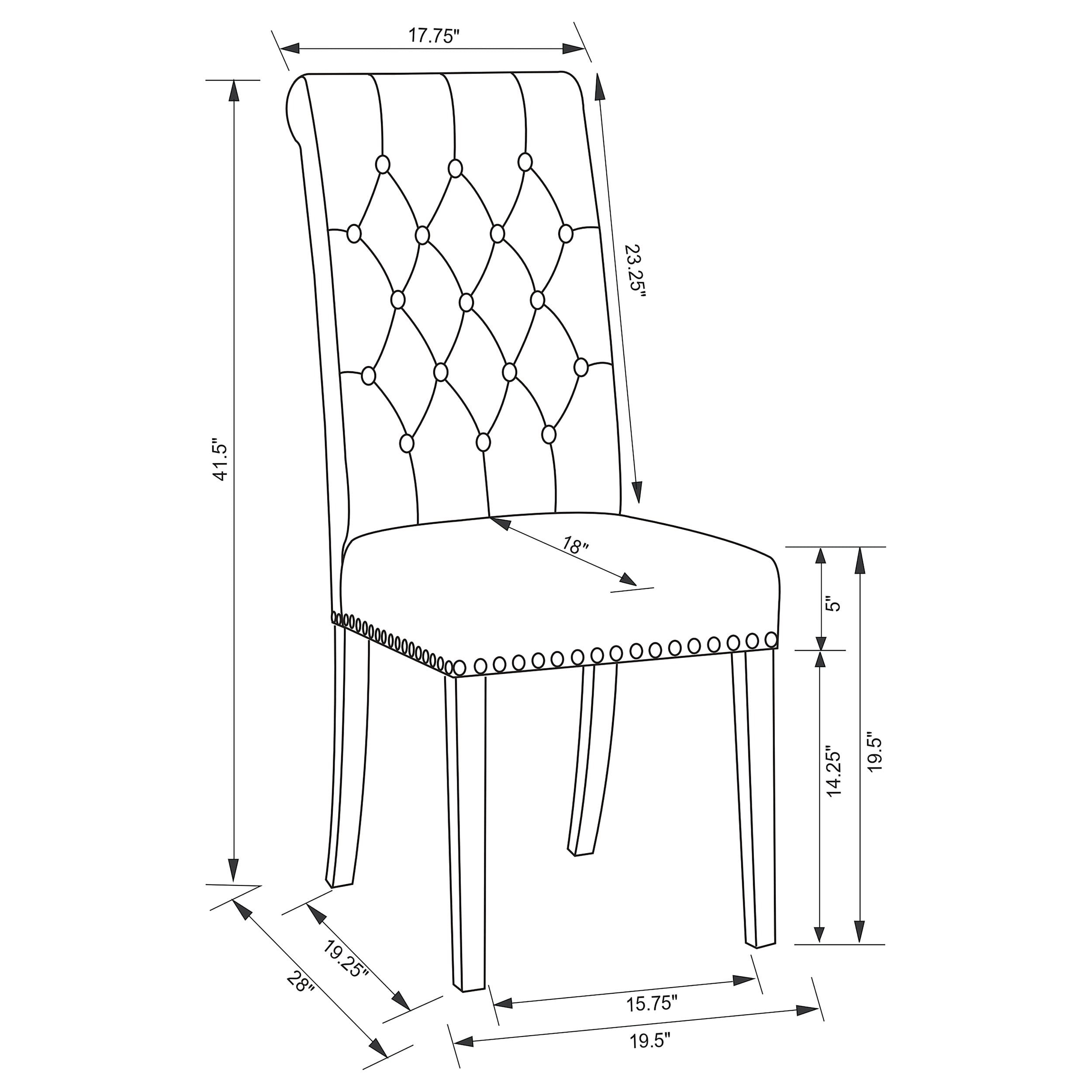 Coaster Alana Alana Fabric Dining Side Chair
