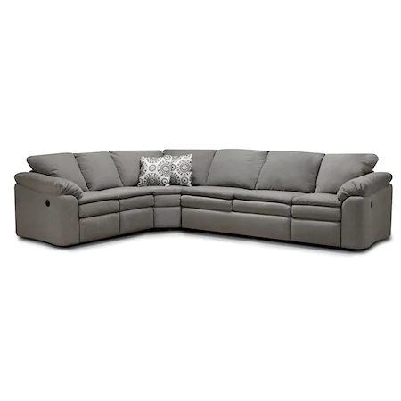 Casual Sectional Sofa with Pillow Arms
