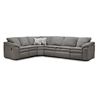 Casual Sectional Sofa with Pillow Arms