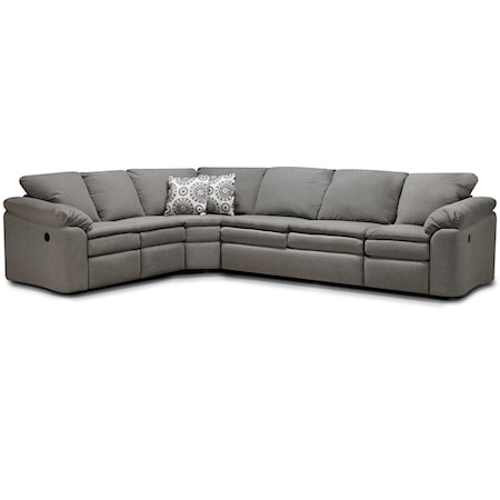 Casual Sectional Sofa with Pillow Arms