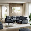 Natuzzi Editions 100% Italian Leather Potenza L-Shaped Curved Sectional