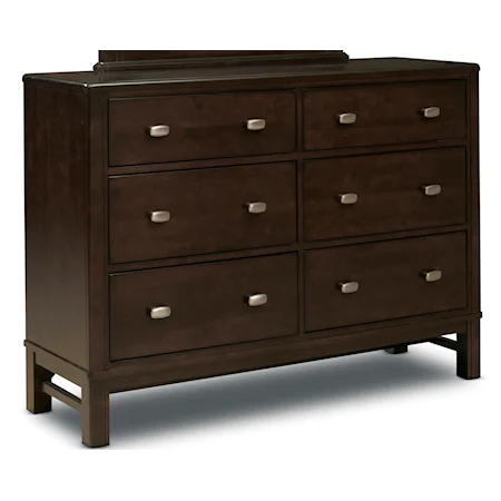 Contemporary 6-Drawer Double Dresser