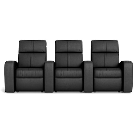 Flicks Casual 3-Seat Power Reclining Straight Theater Seating