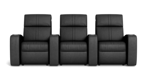Flicks Casual 3-Seat Power Reclining Straight Theater Seating