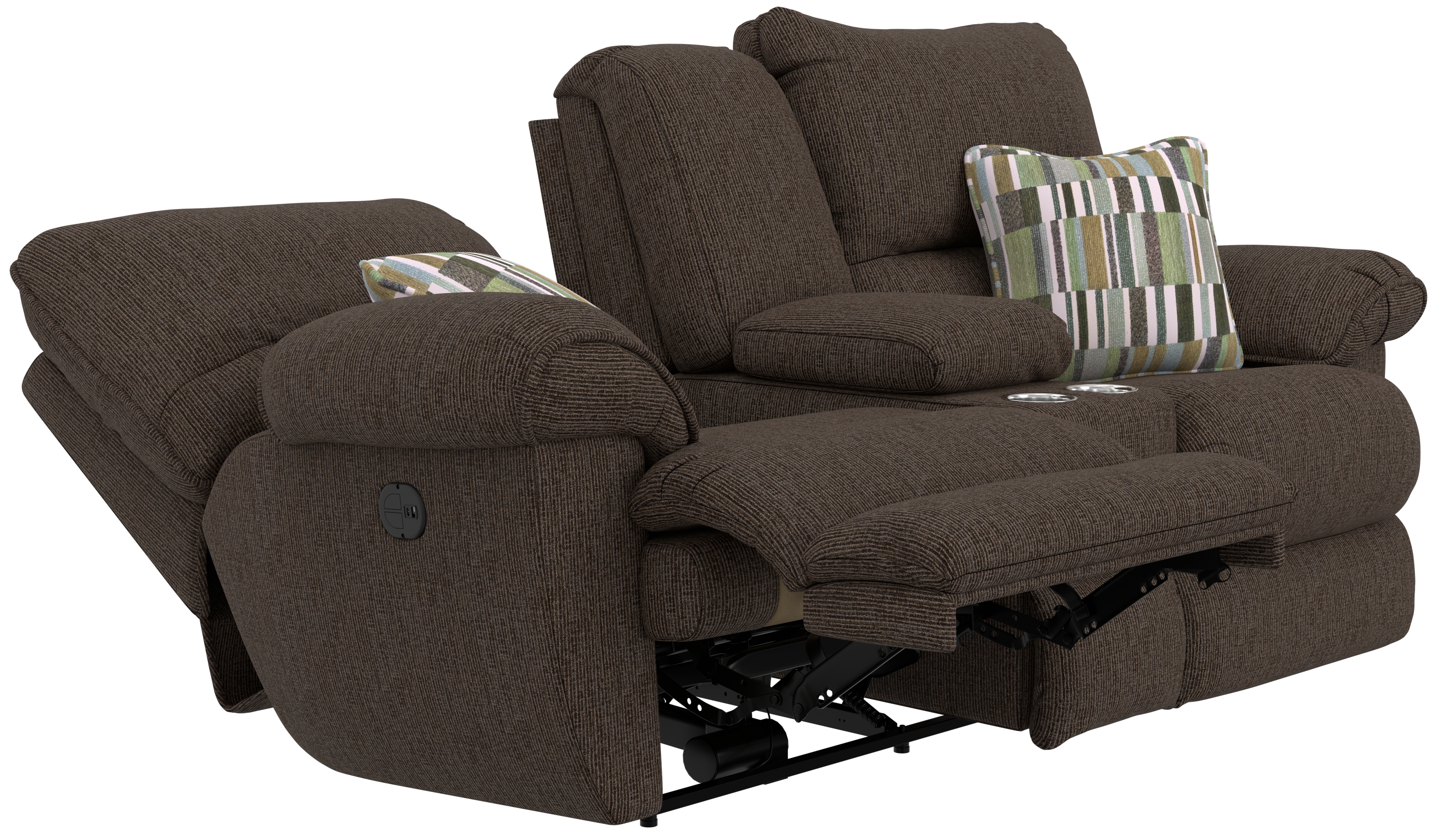 Lay Flat Power Reclining Console Loveseat