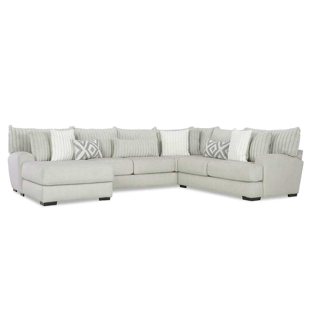 Albany 938 Tweed Silver 3-Piece Sectional Sofa