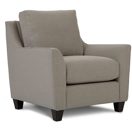 Contemporary Upholstered Chair with Tapered Wood Leg