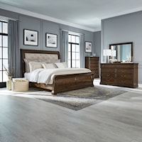 Transitional 4-Piece King Sleigh Bedroom Set