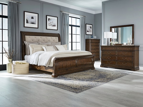 4-Piece Queen Sleigh Bedroom Set