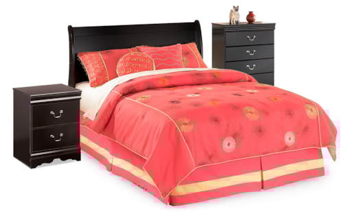 Full Sleigh Headboard, Chest And Nightstand