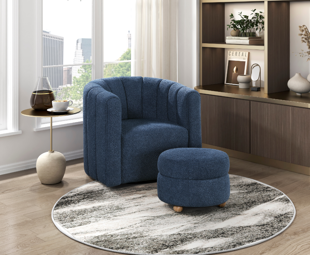 Homelegance Hasley Swivel Chair with Ottoman