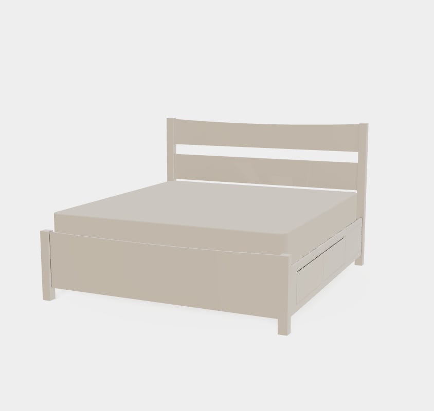 King Right Drawerside Plank Bed