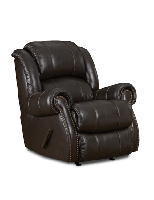 Traditional Dark Brown Rocking Recliner