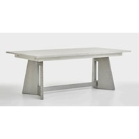 Contemporary Trestle Dining Table with Folding Leaf