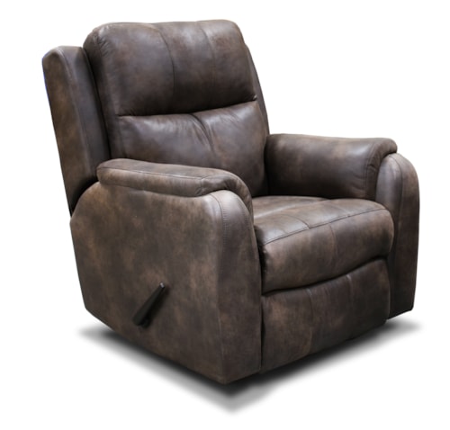 Casual Rocker Recliner with Pillow Arms