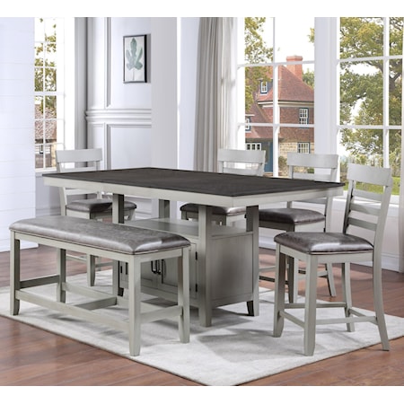 6-Piece Counter-Height Dining Set