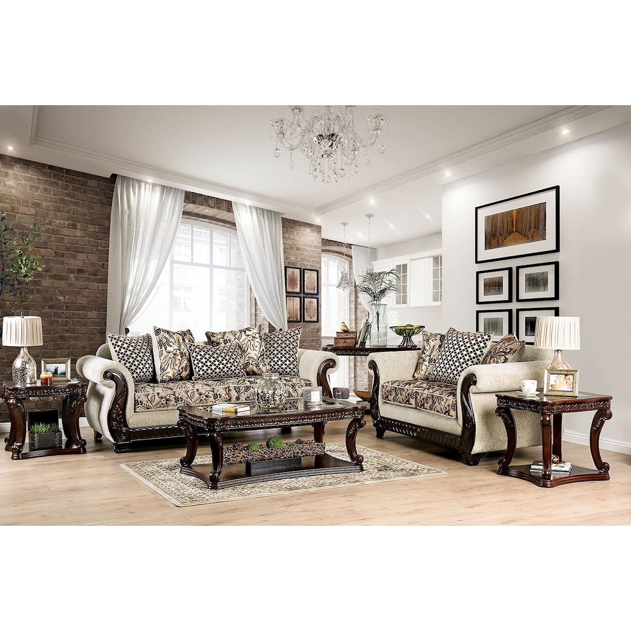 Furniture of America - FOA Caldiran Sofa and Loveseat Set