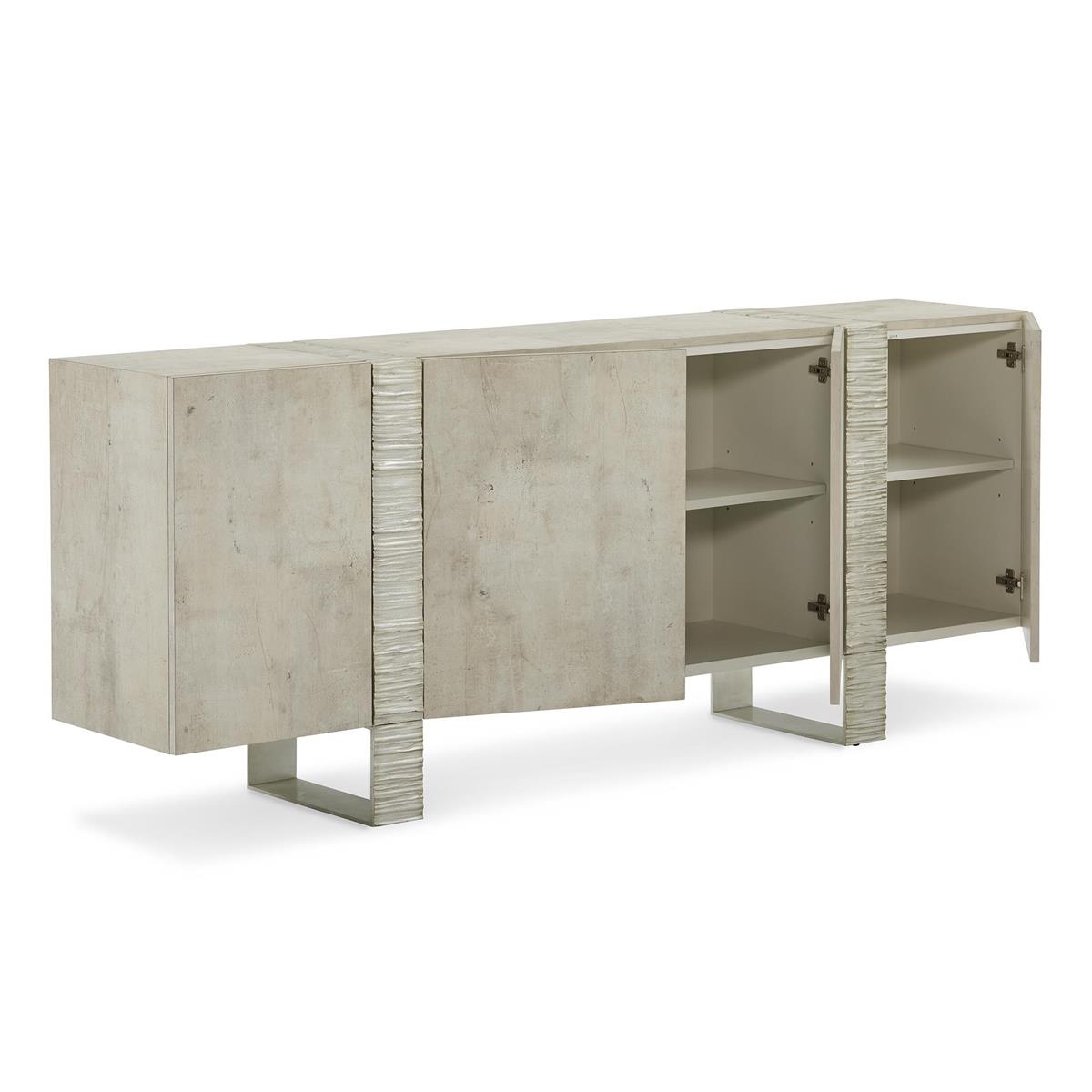 Modern 4-Door Sideboard w/Push-to-Open Doors