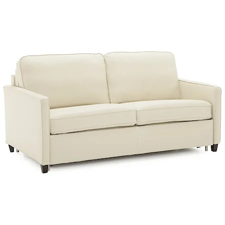 California Contemporary Double Sofabed with Tapered Wood Leg