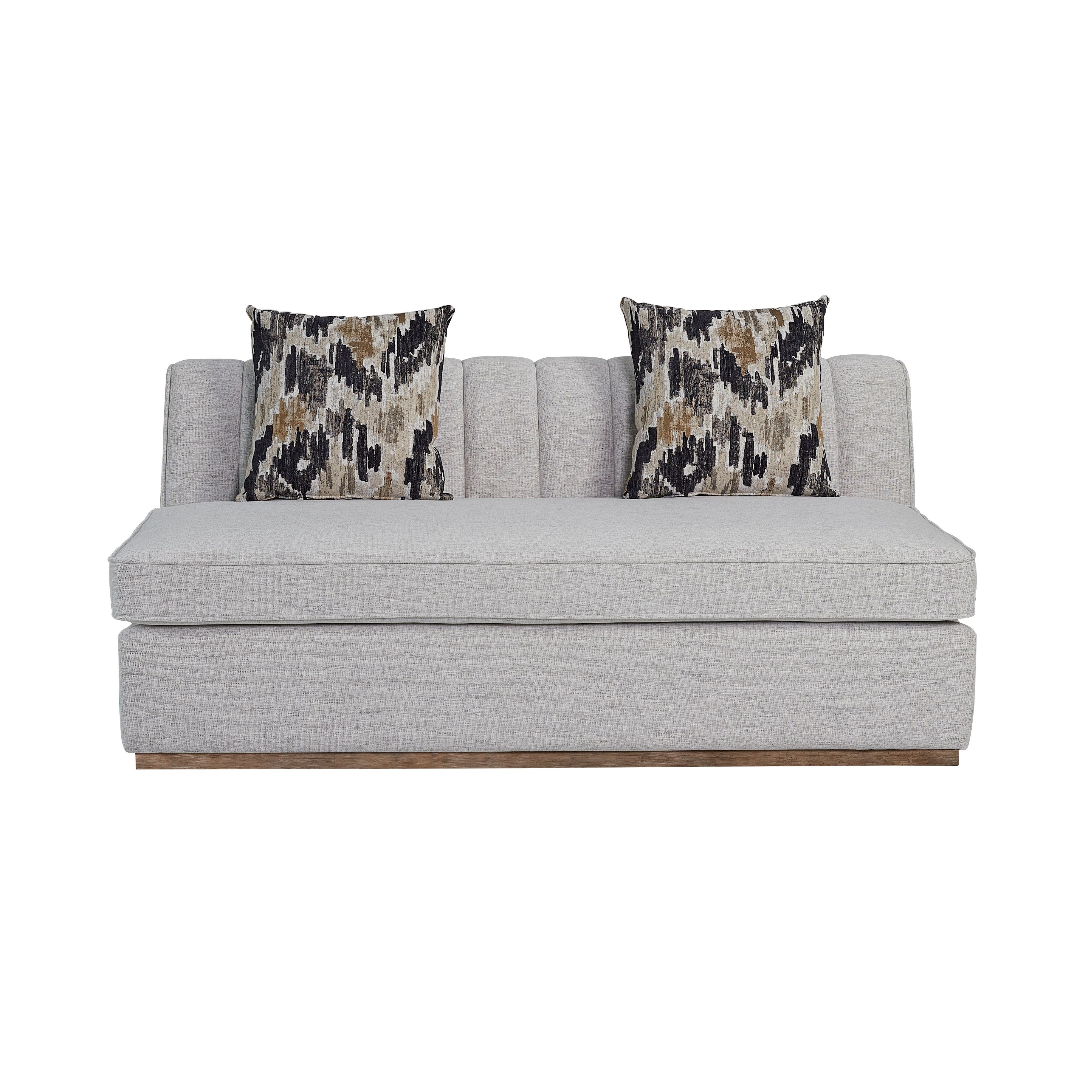 Armless Channel Loveseat w/Plinth Base