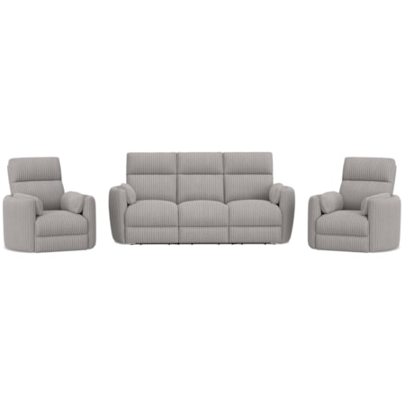 Power Reclining Sofa and Two Recliners Set
