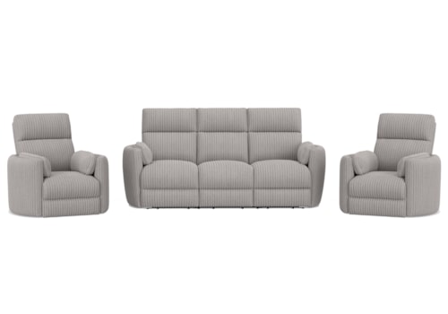 Casual Power Reclining Sofa and Two Recliners Set