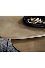 Hammary Oblique Mid Century Modern Light Elm Round Chairside Table