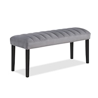 Transitional Upholstered Dining Bench with Channel-Tufting