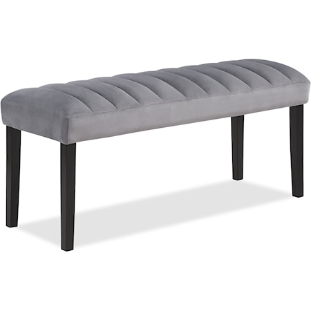 PAXTON GREY VELVET BENCH |