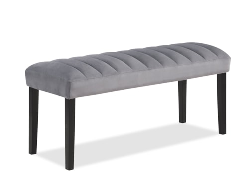 Transitional Upholstered Dining Bench with Channel-Tufting