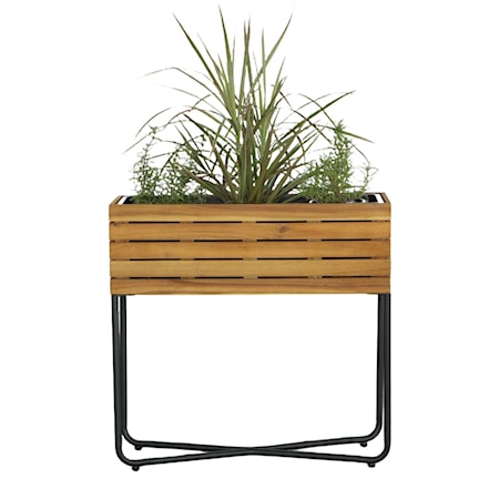 Rectangular Planter with Metal Legs