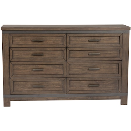 Transitional 8-Drawer Bedroom Dresser with Felt Lined Top Drawers