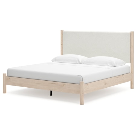 King Upholstered Panel Bed