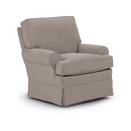 Quinn Swivel Glider Chair with Welt Cord Trim