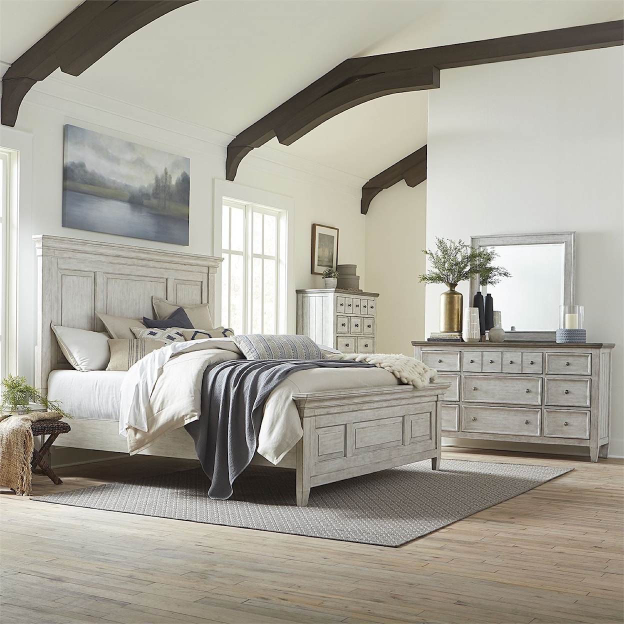 Liberty Furniture Heartland 4-Piece Queen Panel Bedroom Group