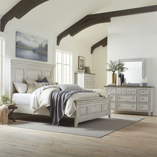 Farmhouse 4-Piece Queen Panel Bedroom Group with Bedroom Chest