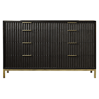 Contemporary 8-Drawer Dresser in Wire Brushed Black Oak