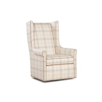 Transitional Swivel Chair with Wings