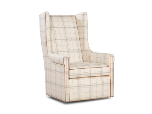 Transitional Swivel Chair with Wings