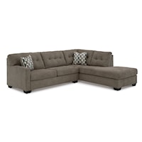 Contemporary 2-Piece Full Sleeper Sectional Sofa with Right Facing Chaise