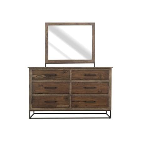 Dresser and Mirror Set