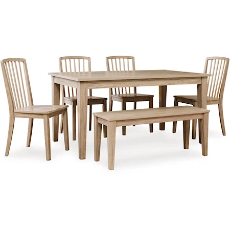 6-Piece Dining Set with Bench